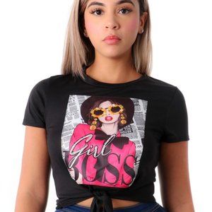 She A Boss Black Tee